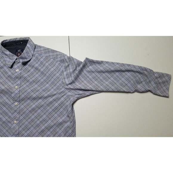 Southbridge New York London Long Sleeve Blue Striped Button Up Shirt Men's XL - Picture 9 of 13